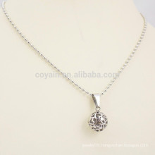 Stainless Steel Bead Chain Necklace With Round Ball Pendant